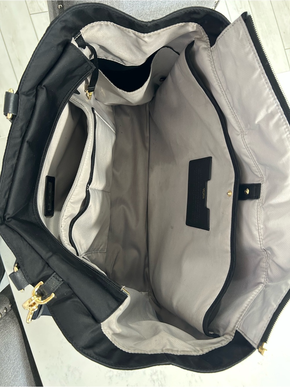 TUMI Voyager Valletta Large Black Tote with Gold Hardware - Picture 9 of 12